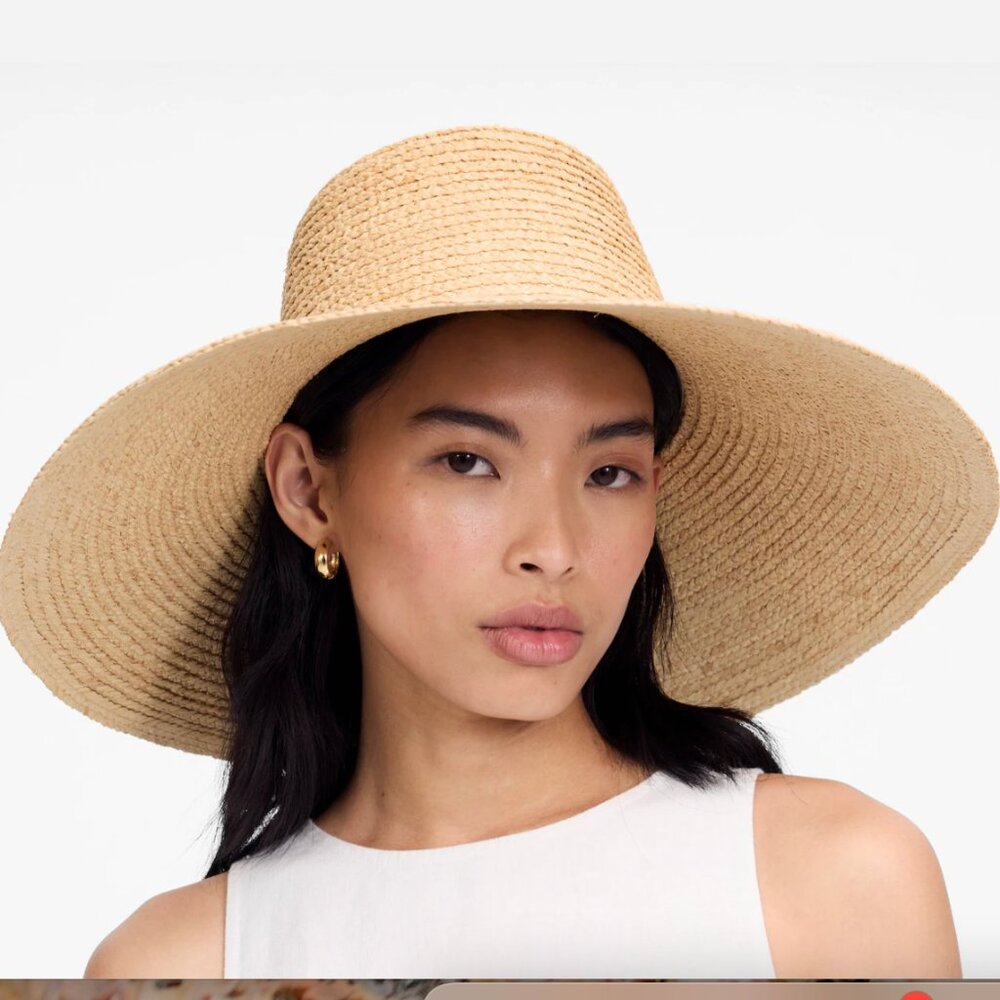 Madewell Long Brim Raffia Hat NWOT - Picture 2 of 6